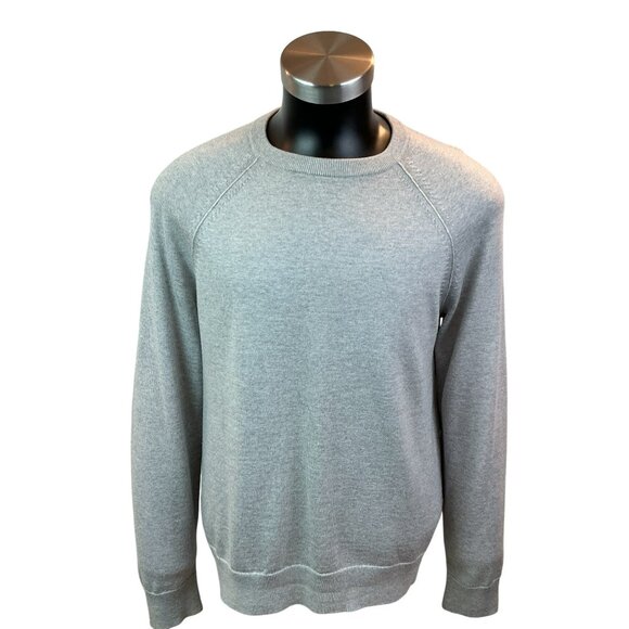 Banana Republic Italian Merino Baruffa Wool Crewneck Sweater Mens Medium Gray - Picture 2 of 8